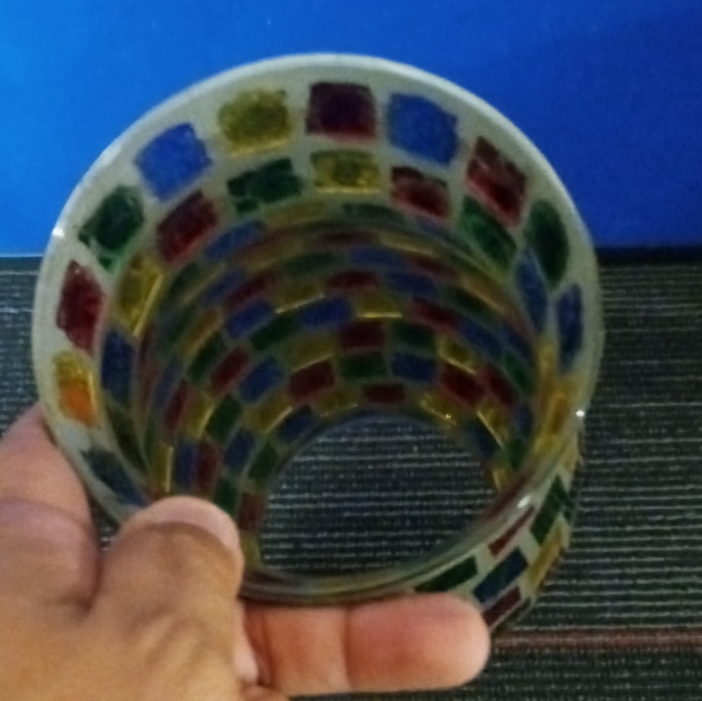 Mosaic Multicolor Vase vintage 1955 11×5 - Picture 4 of 8